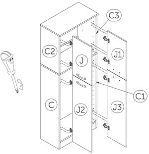 Assembly Diagram for South Shore Garage Cabinet