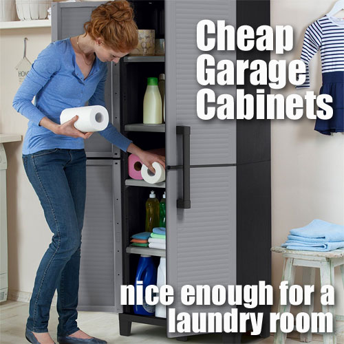Cheap Garage Cabinets Nice Enough for a Laundry Room