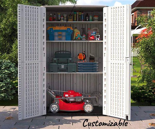 Customizable Storage Shed - fits Lawn Mowers, Bikes, Grills and More