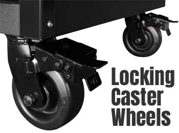 Locking Caster Wheels on Mobile Garage Cabinet