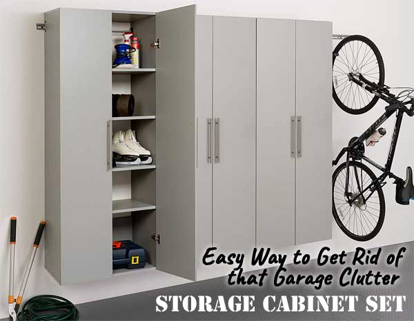 Get Rid of Garage Clutter with 3-Piece Storage Cabinet Set